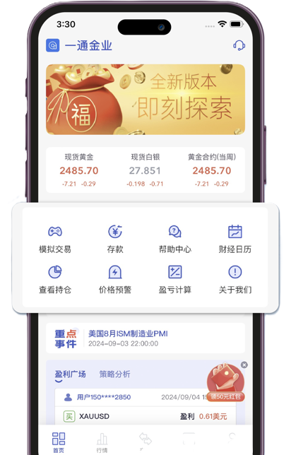 伦敦金软件下载,贵金属行情APP,现货黄金看盘软件,XAUUSD行情客户端 - 一通金业行情交易软件